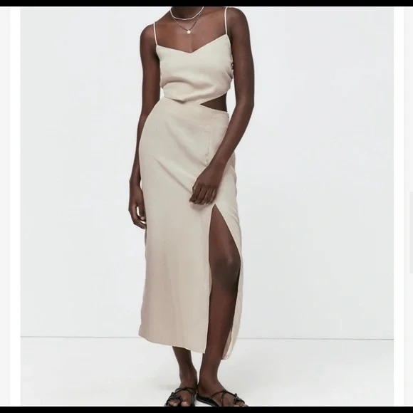 Zara | Dresses | Nwt Zara Cream Midi Dress | Poshmark